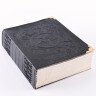Černý kožený zápisník s pentagramem, pamětní kniha 18x23cm