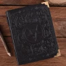 Schwarzes Notizbuch buch mit Pentagramm, Gedenkbuch 18x23cm