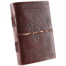 Leather Notepad with Celtic Cross and Pentagram, 21x14cm