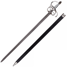 Swept Hilt Rapier with Broad Blade, Wire-wrapped Grip