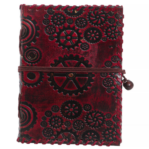Leather Journal Steampunk with patinated paper