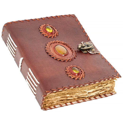 Leather Journal with Three Stones and Handmade Paper Outfit4events
