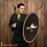 Round wooden shield with steel band 76cm