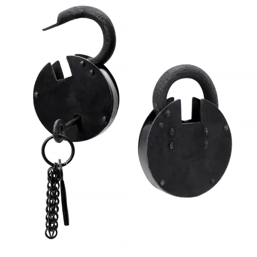 Hand Forged Iron Padlock with two Keys