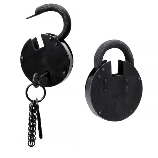 Hand Forged Iron Padlock with two Keys