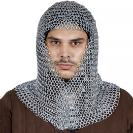 Short chain mail coif, 16 Gauge butted rings