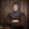 Short chain mail coif, 17 Gauge butted rings