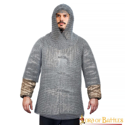 Chain Mail Shirt with Coif, Zinc Coated ø10mm, Butted