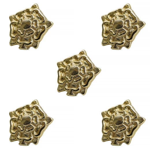 Tudor Rose Brass Belt Mounts Set of 5