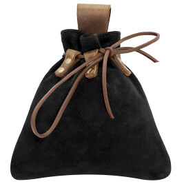 Drawstring Belt Pouch Crafted from Suede Leather