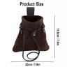 Drawstring Belt Pouch Crafted from Suede Leather