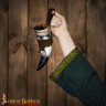 Viking drinking horn with leather holster