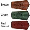 Celtic Leather Bracers with Embossed Spiral Ornament