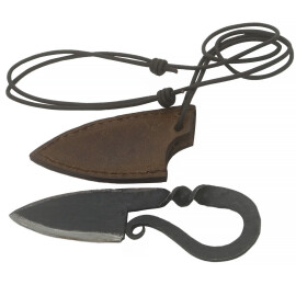 Ručně kovaný železný vikingský nůž s pochvou