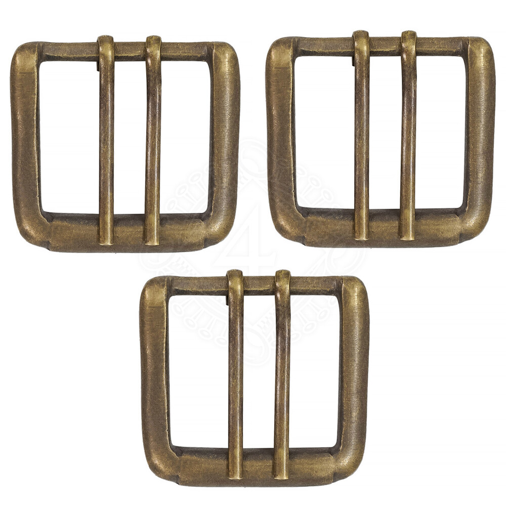 3pcs Double Prong Belt Buckles from Antiqued Brass Outfit4events
