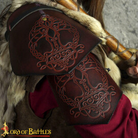 Leather pauldron with Thor's Hammer Embossing