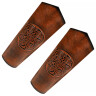 Long Leather Bracers with Embossed Spiral Ornament