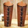 Long Leather Bracers with Embossed Spiral Ornament