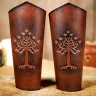 Long Leather Bracers with Embossed White Tree of Gondor - Outlet
