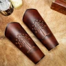 Long Leather Bracers with Embossed White Tree of Gondor