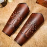 Long Leather Bracers with Embossed White Tree of Gondor - Outlet