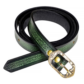 Medieval Leather Belt with Ornate Embossed Design