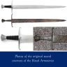 Anglický nebo francouzský jednosečný rytířský meč, licence Royal Armouries