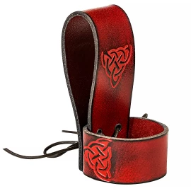Leather Drinking Horn Holder with a Celtic Knotwork
