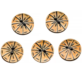 Set aus 5 Hornknöpfen mit geometrischem Motiv - Outlet