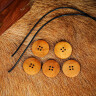 25mm Round wooden buttons, 5pcs