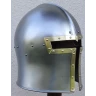 Barbute with brass-bordered visor - size S