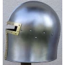 Barbute with brass-bordered visor - size S