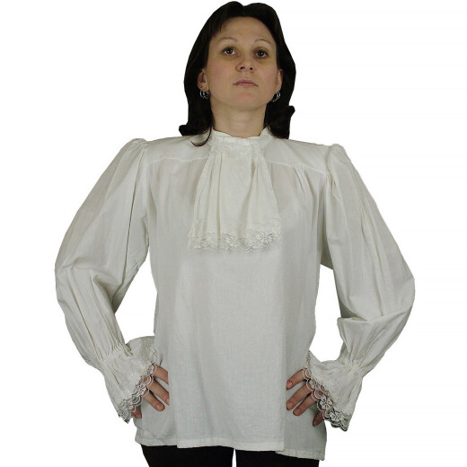 Baroque shirt with jabot Johann - L, white, men