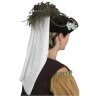 Ladies' tricorn hat with lace appliques - XL natural