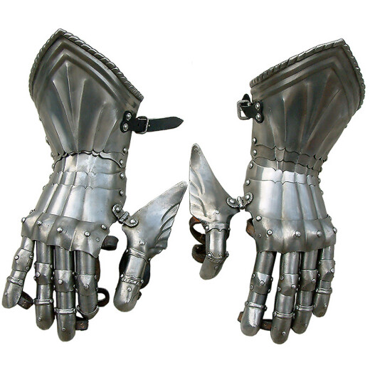 Luxusní zbrojní rukavice - 09 rezivějící ocel (autentický) kartáčovaná, matná