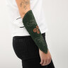 Delicate ladies leather arm cuffs with Triskelion
