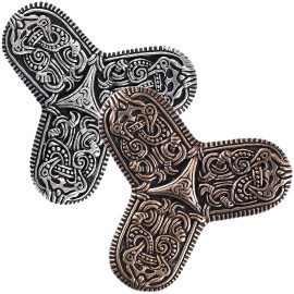 Viking Trefoil Brooch Ornament Tranby - silver-plated