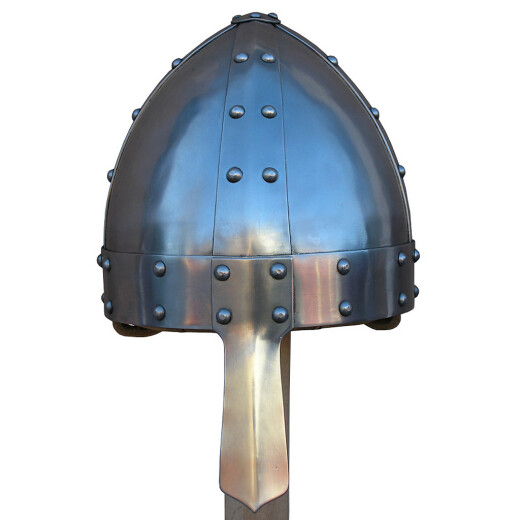 Norman Helmet with metals strips - XXL, 1.3mm Gauge 17, polished finish, padded textile liner