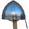 Normanská helma vyztužená sponkami - XXL 1,3mm Gauge 17 leštěná, matná vycpaná látková výstelka