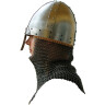 Oval Norman helmet Noré - M, 1.5mm Gauge 16, brushed, matt finish, padded textile liner, incl. aventail STAINLESS STEEL