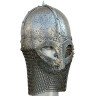 Viking helmet - S, 1.3mm Gauge 17, brushed, matt finish, rusting wire (authentic), incl. aventail