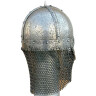 Viking helmet - S, 1.3mm Gauge 17, brushed, matt finish, rusting wire (authentic), incl. aventail