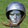 Železná lebka (také skrytá helma nebo Cervelliere) - 2mm (nelze nerez ani kalenou pružinovku) kartáčovaná, matná - M, vycpaná látková výstelka nebo XL, kožená výstelka (tzv. padák