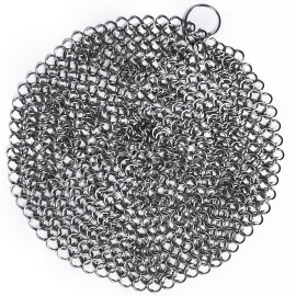 Kruhová drátěnka z ocelových kroužků 18 x 18cm