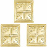 Čtvercové kování „Čtyři šípy “ na římské Cingulum nebo Balteus, 3ks