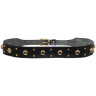 Leather Belt with Brass Studs - M black
