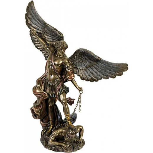 Archanděl Michael, bronzová soška - vada na stehně