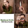 19cm Medieval Knife With Bone Handle and Stainless Steel Blade