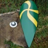 Norman Kite Shield, Wood, green-yellow