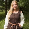 Středověké šaty bez rukávů Lene, šaty na ramínka, hnědá